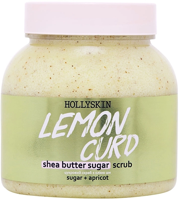 Hollyskin Сахарный скраб с маслом ши и перлитом Lemon Curd - фото N1