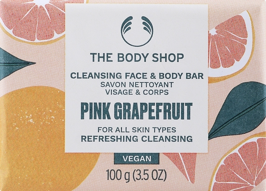 The Body Shop Мыло для лица и тела Pink Grapefruit Cleansing Face & Body Bar - фото N1