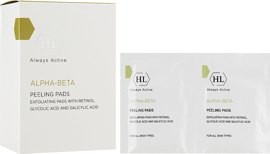Holy Land Cosmetics Відлущувальні очищувальні серветки для всіх типів шкіри Alpha-Beta & Retinol Peeling Pads - фото N2