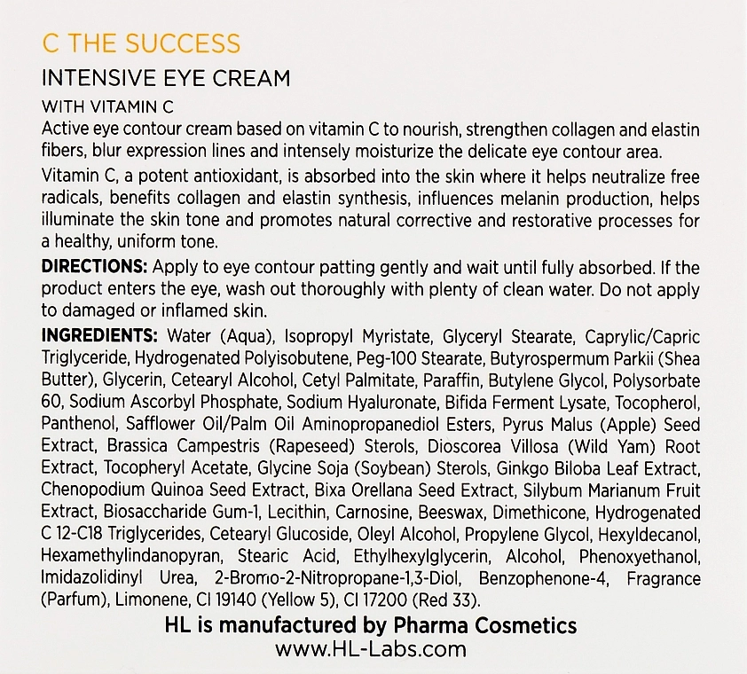 Holy Land Cosmetics Интенсивный крем для век C the Success Intensive Eye Cream With Vitamin - фото N4