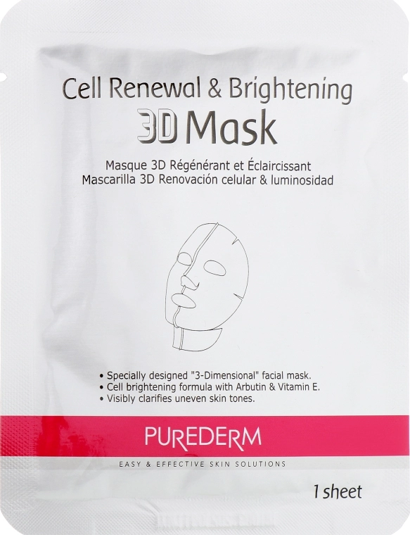 Purederm Набір 3D-масок, що оновлюють і освітлюють Cell Renewal & Brightening 3D Mask - фото N2
