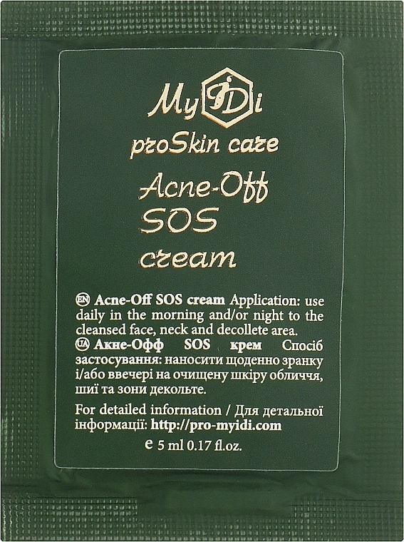 MyIdi Протизапальний SOS-крем для проблемної шкіри Acne-Off SOS Cream (пробник) - фото N1