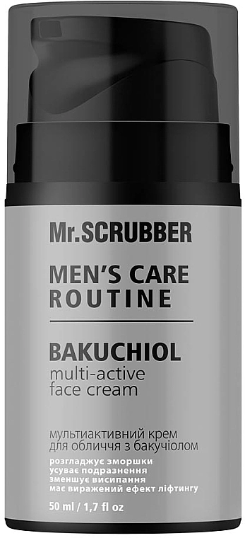 Mr.Scrubber Мультиактивный крем для лица с бакучиолом Men`s Care Routine Bakuchiol Multi-Active Face Cream - фото N1