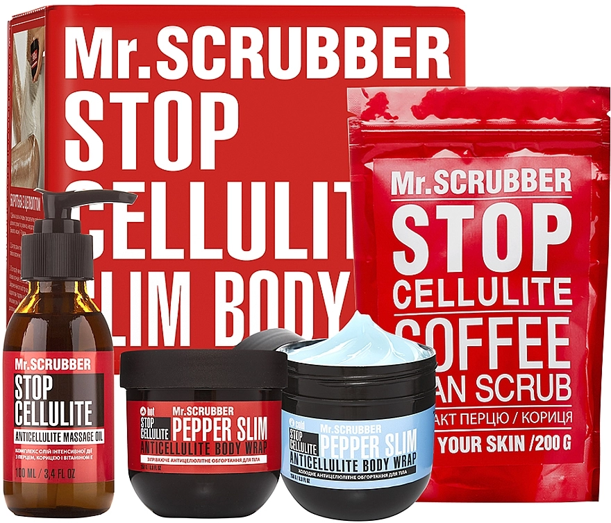 Mr.Scrubber Набор Slim&Elastic Body (oil/100ml + cr/2x250g + scrub/200g) - фото N1