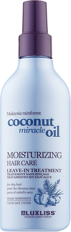 Luxliss Спрей с кокосовым маслом для волос Moisturizing Hair Care Spray - фото N1