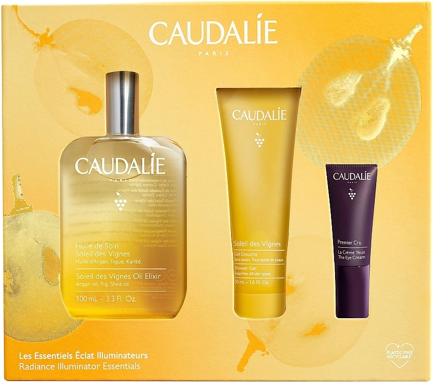 Caudalie Soleil Des Vignes Набір (b/oil/100ml + sh/gel/50ml + eye/cr/5ml) - фото N1