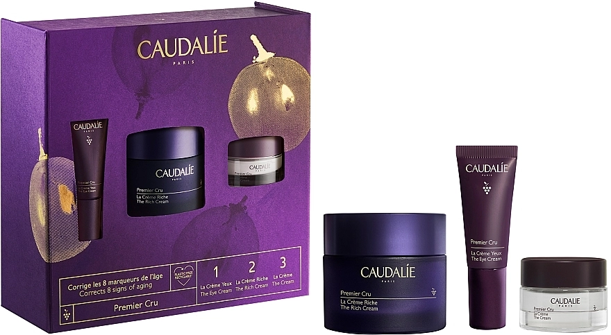 Caudalie Набір Premier Cru (f/cr/50ml + eye/cr/15ml + f/cr/5ml) - фото N2