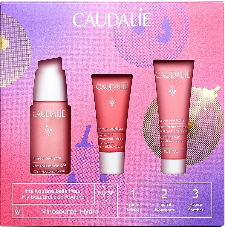 Caudalie Набор Vinosource-Hydra (ser/30ml + cr/15ml + mask/15ml) - фото N1