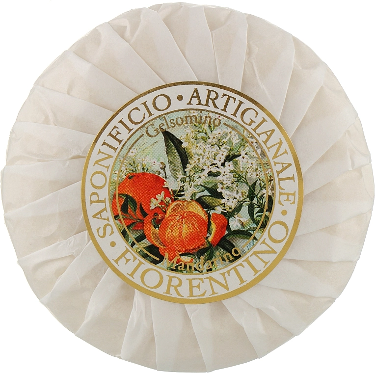 Saponificio Artigianale Fiorentino Натуральне мило "Жасмин і мандарин" Jasmine & Tangerine Soap - фото N2