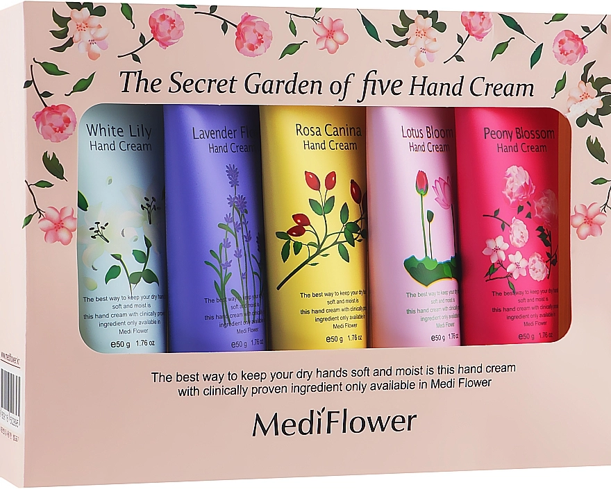 Medi Flower Набір кремів для рук з квітковими екстрактами, 5 продуктів The Secret Garden Of Five Hand Cream - фото N1