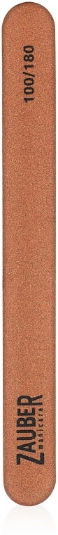 Zauber Пилка для ногтей деревянная 100/180, 03-012A, оранжевая - фото N1