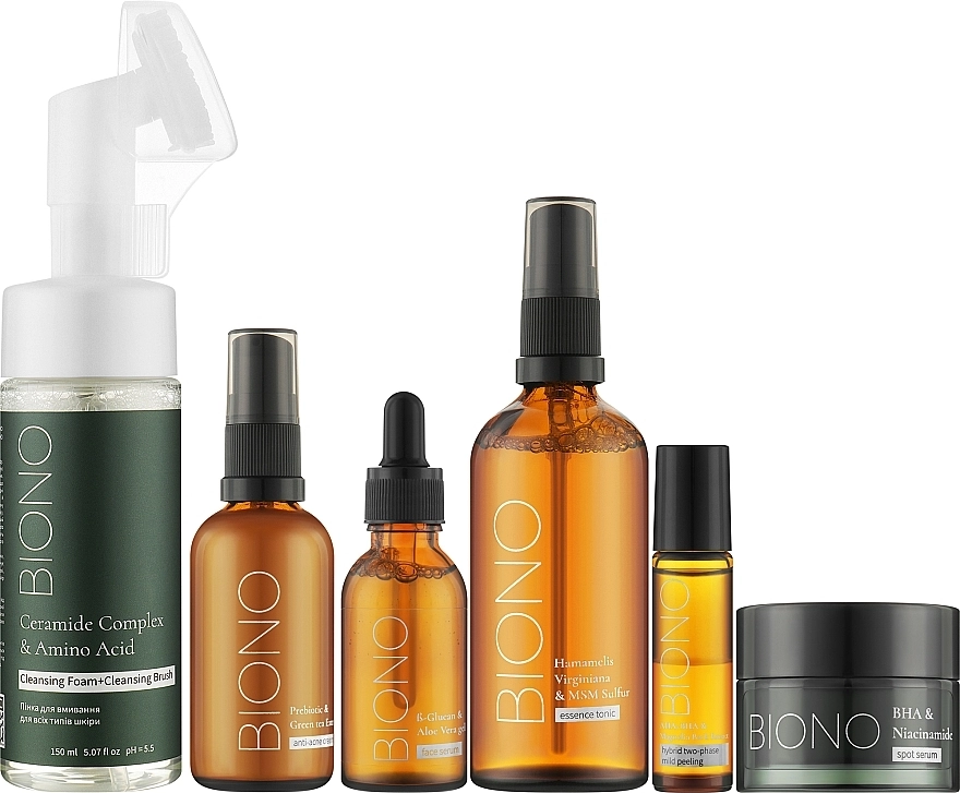 Biono Набір "Професійний щоденний догляд для обличчя. 6 кроків до чистої шкіри" Anti Acne - фото N3