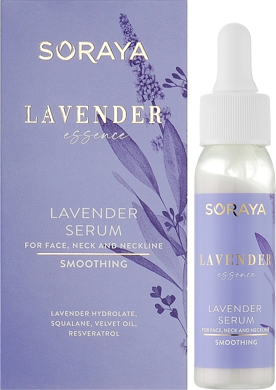 Soraya Розгладжувальна сироватка для обличчя, шиї й зони декольте Lavender Essence - фото N2