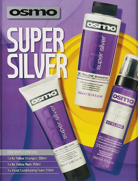 Osmo Набор Super Silver (sh/300ml + h/mask/250ml + h/spr/200ml) - фото N1