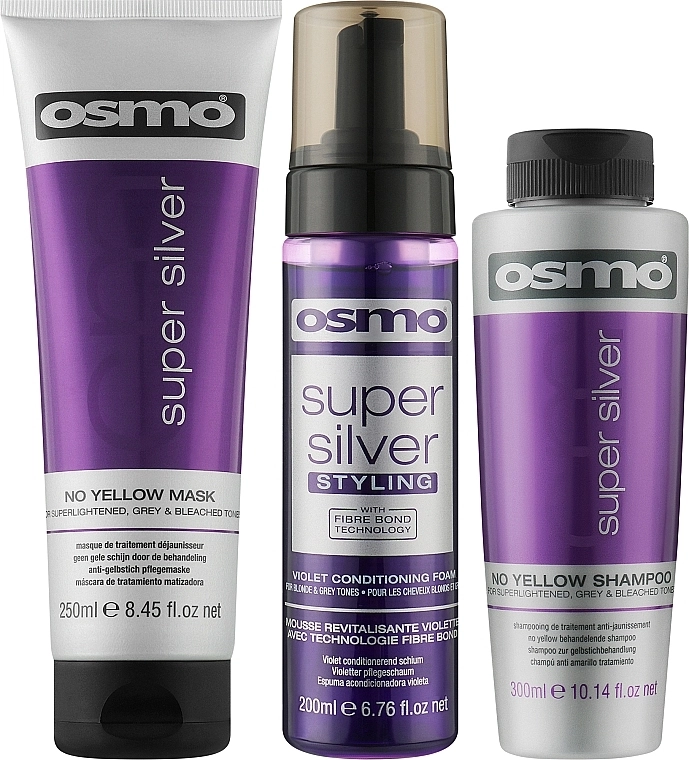 Osmo Набор Super Silver (sh/300ml + h/mask/250ml + h/spr/200ml) - фото N2