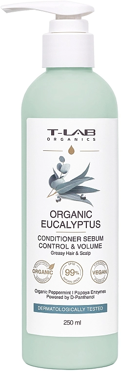 T-LAB Professional Кондиціонер для жирного волосся Organics Organic Eucalyptus Conditioner - фото N1