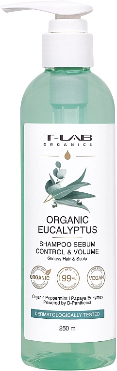 T-LAB Professional Шампунь для жирного волосся Organics Organic Eucalyptus Shampoo - фото N1