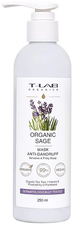 T-LAB Professional Маска для волос против перхоти с экстрактом шалфея Organic Sage Anti-Dandruff Mask - фото N1