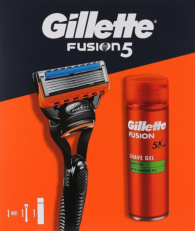 Gillette Набор Gillete Fusion 5 (sh/gel/200ml + razor/1pcs) - фото N1