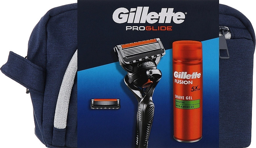 Gillette Набор Gillete Proglide (sh/gel/200ml + razor/1pcs + bag) - фото N1