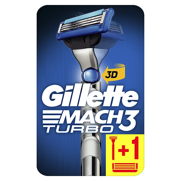 Gillette Бритва з 2 змінними касетами Mach 3 Turbo 3D Motion - фото N1