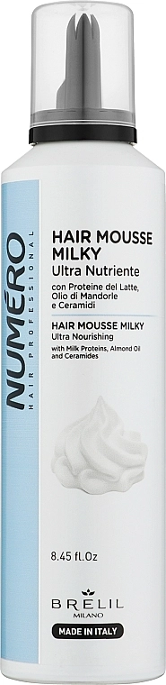 Brelil Мус для волосся, живильний Numero Hair Mousse Milky - фото N1