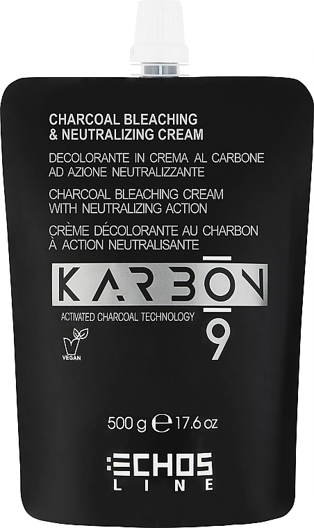 Echosline Освітлювальний крем для волосся з нейтралізатором Karbon 9 Charcoal Bleaching & Neutralizing Cream - фото N1