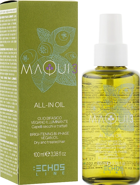 Echosline Двухфазное веганское масло для блеска волос Maqui 3 Brightening Bi-Phase Vegan Oil - фото N1