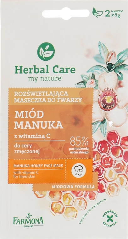 Farmona Маска для обличчя "Мед і вітамін С" Herbal Care Manuka Honey Face Mask - фото N1