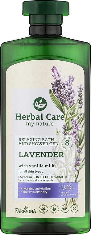 Farmona Гель для душу і ванни з лавандою і ванільним молочком Herbal Care Lavender With Vanilla Milk - фото N1