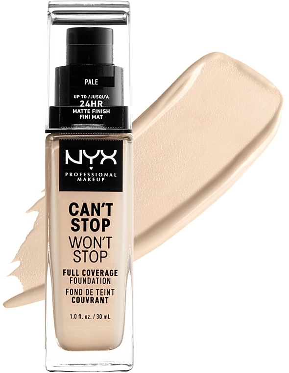 NYX Professional Makeup Can't Stop Won't Stop Full Coverage Foundation Стійка тональна основа для обличчя - фото N2