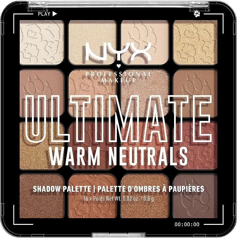 NYX Professional Makeup Ultimate Shadow Palette Палетка з 16 відтінків тіней для повік - фото N1