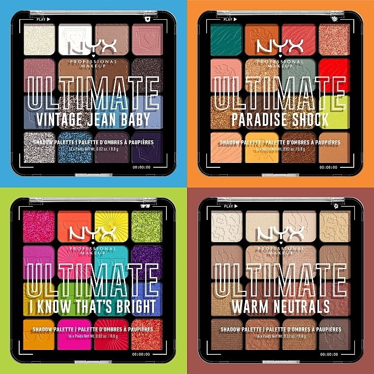 NYX Professional Makeup Ultimate Shadow Palette Палетка з 16 відтінків тіней для повік - фото N3