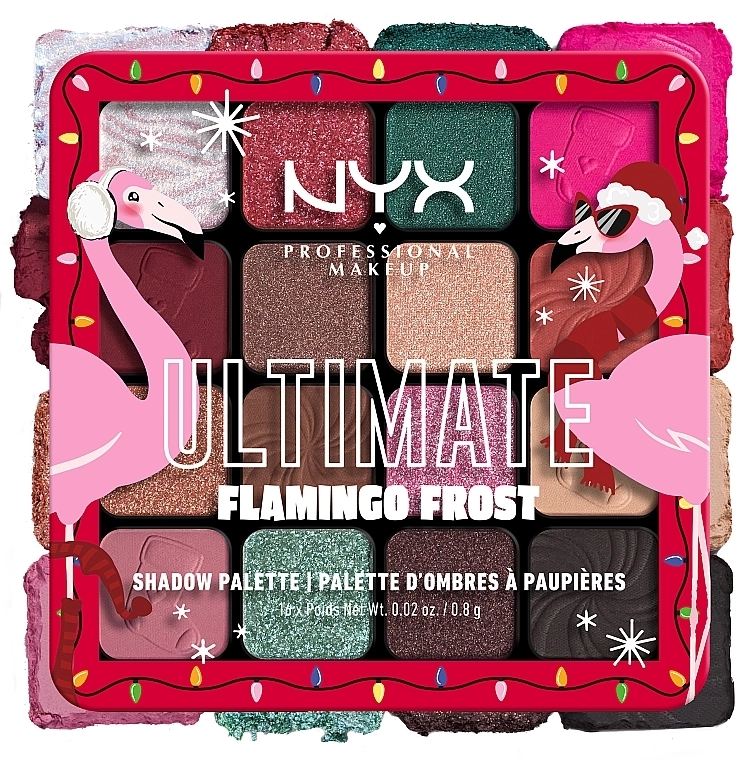 NYX Professional Makeup Ultimate Flamingo Frost Eyeshadow Palette Палетка тіней для повік, 16 відтінків - фото N5