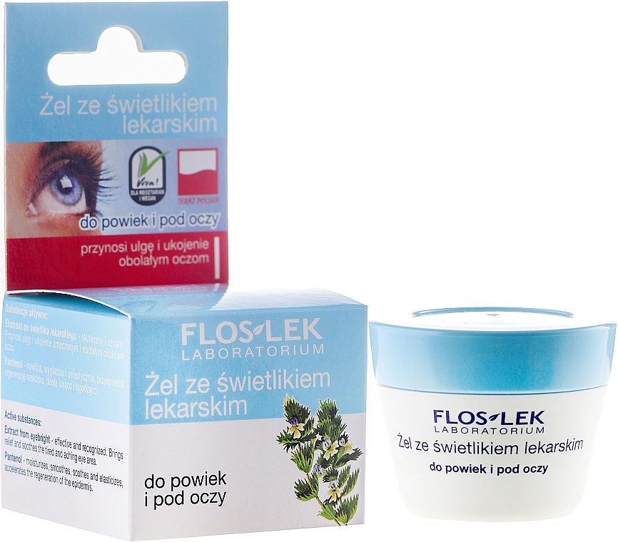 Floslek Гель для кожи вокруг глаз с очанкой Lid And Under Eye Gel With Eyebright - фото N2