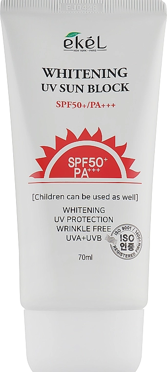 Ekel Сонцезахисний крем з відбілюючим ефектом SPF 50 + / PA +++ Whitening UV Sun Block - фото N1