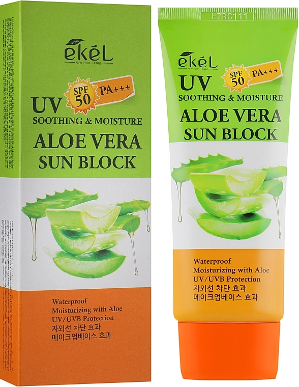 Ekel Солнцезащитный крем для лица с алоэ Uv Aloe Sun Block - фото N1