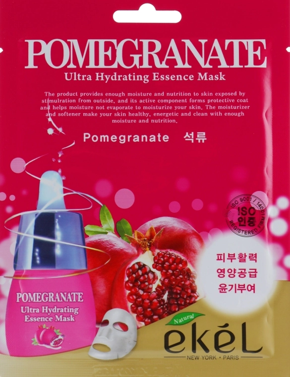 Ekel Відновлювальна тканинна маска з екстрактом граната Pomegranate Ultra Hydrating Essence Mask - фото N1