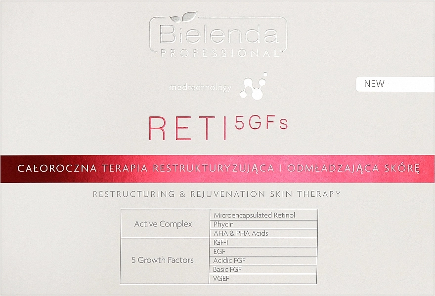 Bielenda Professional Цілорічна терапія "Реструктуризація та омолодження шкіри", 10 процедур RETI 5GFs - фото N2