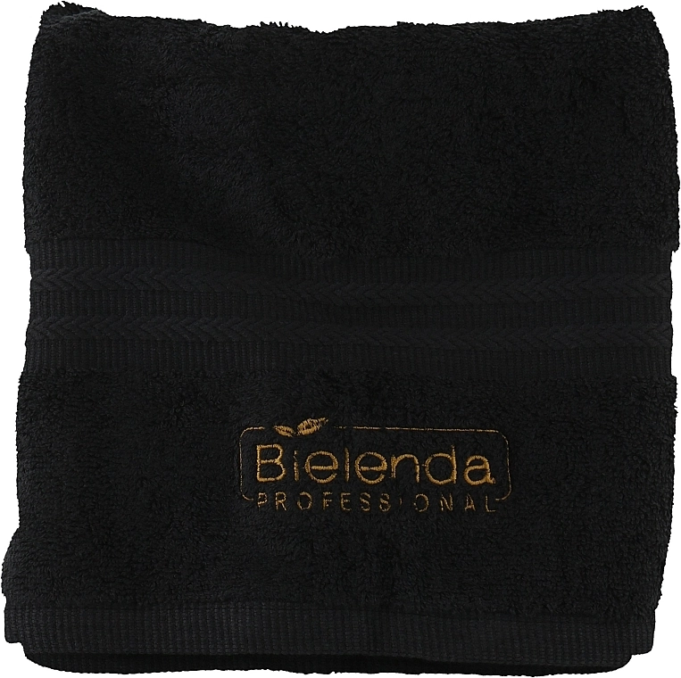 Bielenda Professional Рушник із логотипом, чорний, 50 х 100 см Spa Frotte Black Towel - фото N1