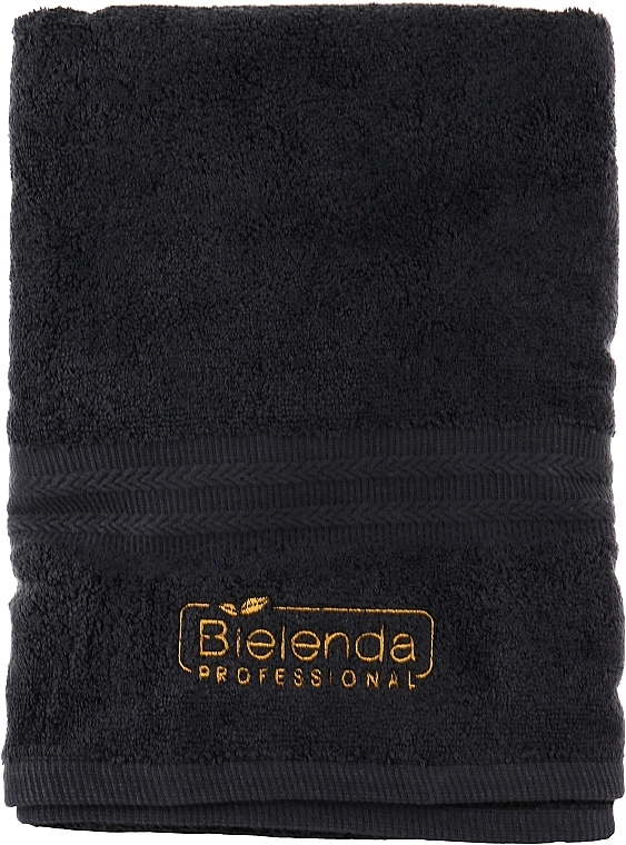 Bielenda Professional Рушник із логотипом, чорний, 70 х 140 см Spa Frotte Black Towel - фото N1