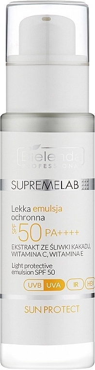 Легка сонцезахисна емульсія для обличчя - Bielenda Professional Supremelab Light Protective Emulsion SPF 50, 30 мл - фото N2