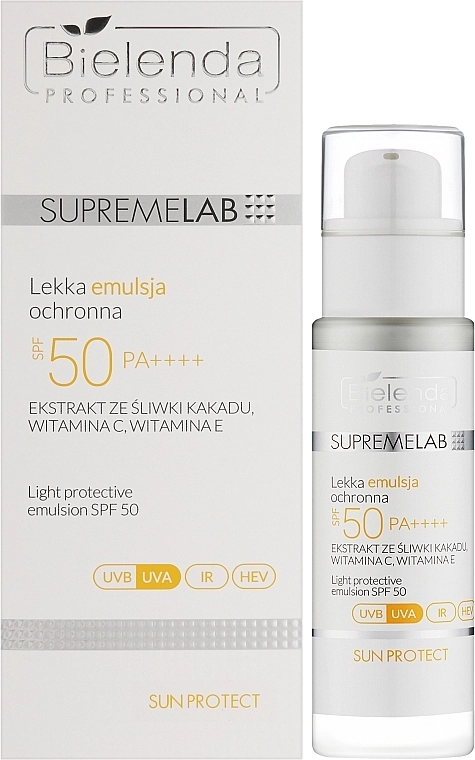 Легка сонцезахисна емульсія для обличчя - Bielenda Professional Supremelab Light Protective Emulsion SPF 50, 30 мл - фото N1