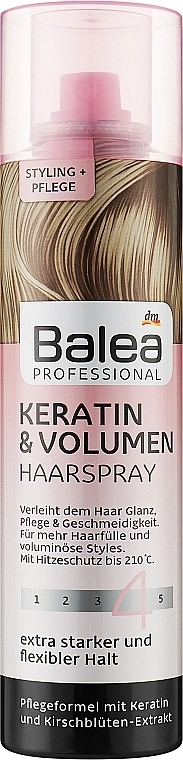 Balea Профессиональный лак для волос Professional Hairspray Keratin & Volume - фото N1