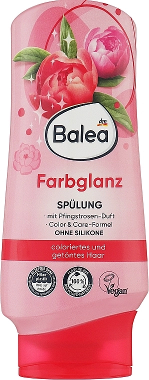 Balea Бальзам-ополаскиватель для окрашенных волос, пион Farbglanz Pfingstrosen - фото N1
