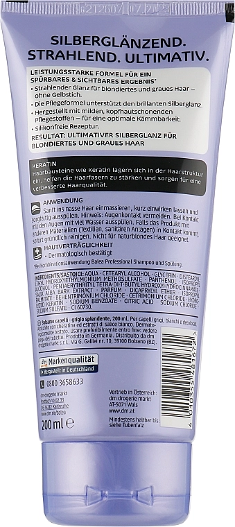 Balea Кондиціонер для волосся "Срібний блиск" Professional Silberglanz Conditioner - фото N2