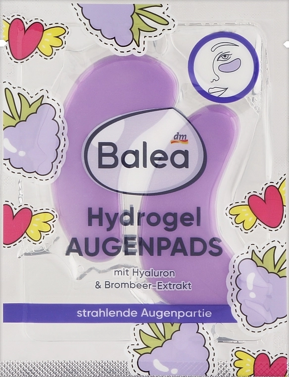 Balea Гідрогелеві патчі під очі "Hyaluron & Brombeer-Extrakt" Augenpads - фото N1