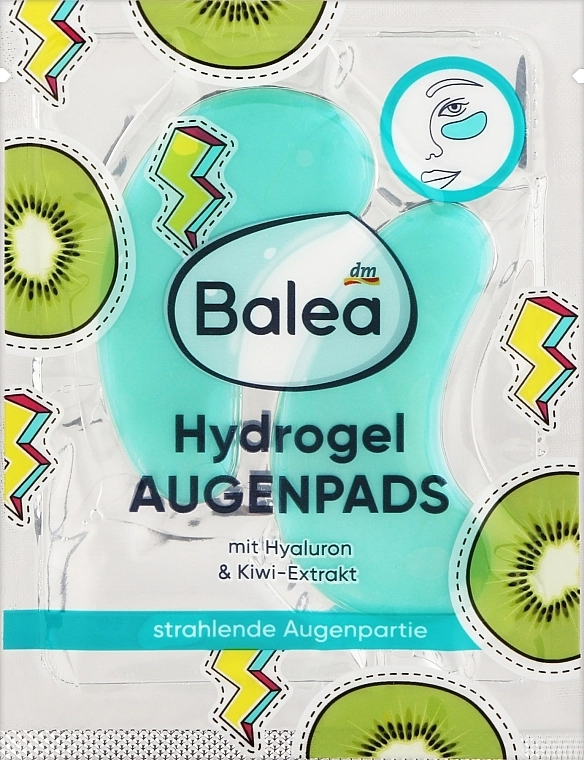 Balea Гідрогелеві патчі під очі "Hyaluron & Kiwi-Extrakt" Augenpads - фото N1