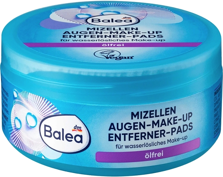 Balea Мицеллярные диски для снятия макияжа с глаз без масла Micellar Eye Makeup Remover Oil-Free Pads - фото N1