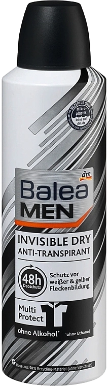 Balea Дезодорант-спрей антиперспирант "Невидимый" Men Invisible Dry Anti-Transpirant Deodorant - фото N1